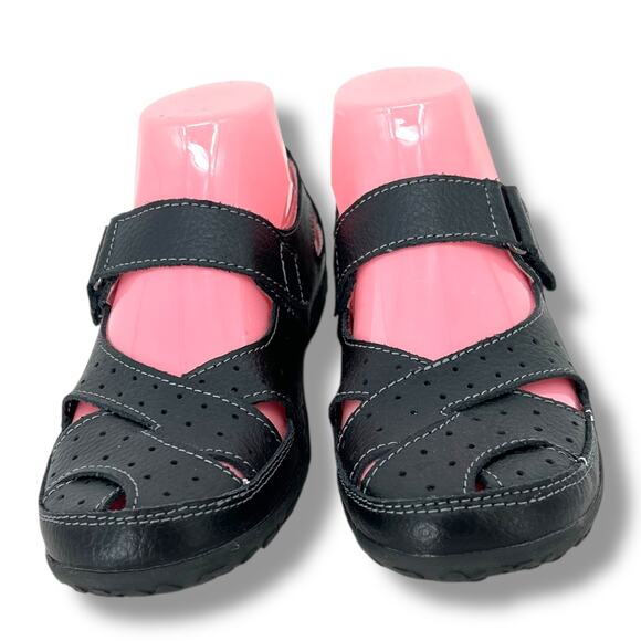 SPRING STEP 'Streetwise' Women's Navy Leather Comfort Shoes 6.5/7 Preppy Walking - Picture 2 of 10